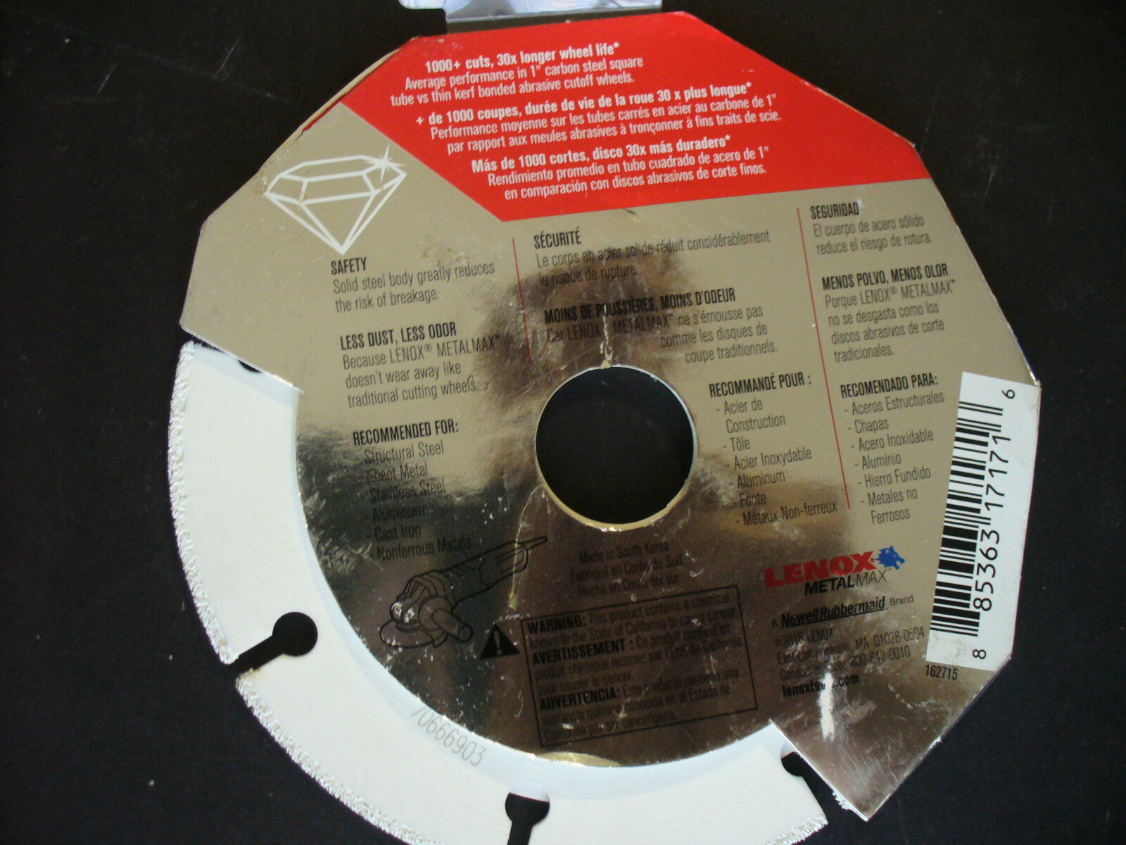 (New) Lenox Metal Max 1972921 4-1/2 x 7/8