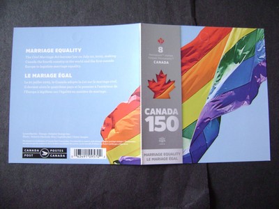 Canada 2017- 150 Years-MARRIAGE EQUALITY  -1 Booklet of 8 x0,90(P)($7,20 ) MNH