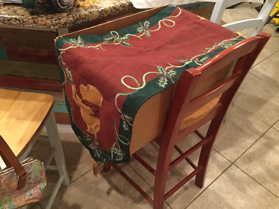 Vintage Disney Winnie The Pooh Christmas Tapestry Table Runner - PERFECT