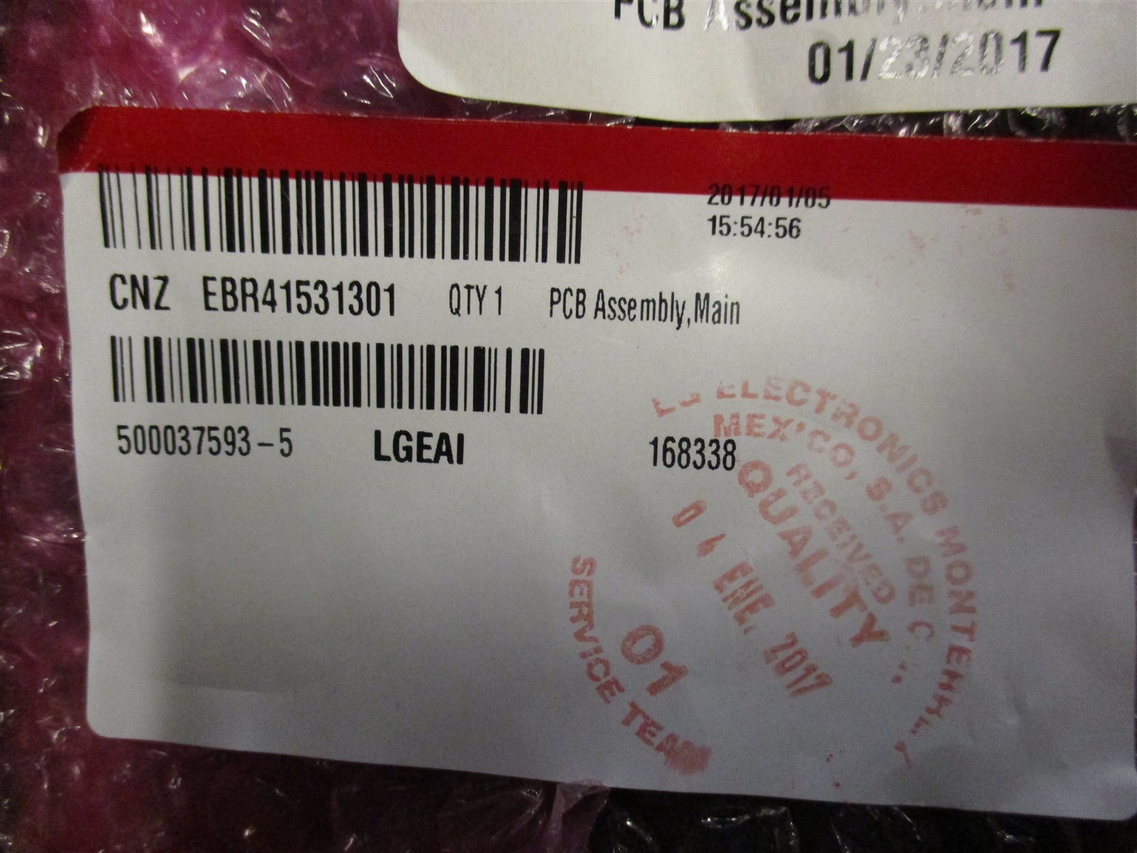 Genuine OEM (EBR41531301) LG Refrigerator Electronic PCB Control Board Assembly