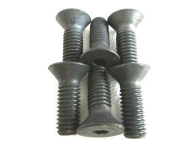 7/16-14 X 1-1/4'' FLAT HEAD HEX SOCKET CAP SCREWS ALLOY BLACK STEEL - 6 PCS