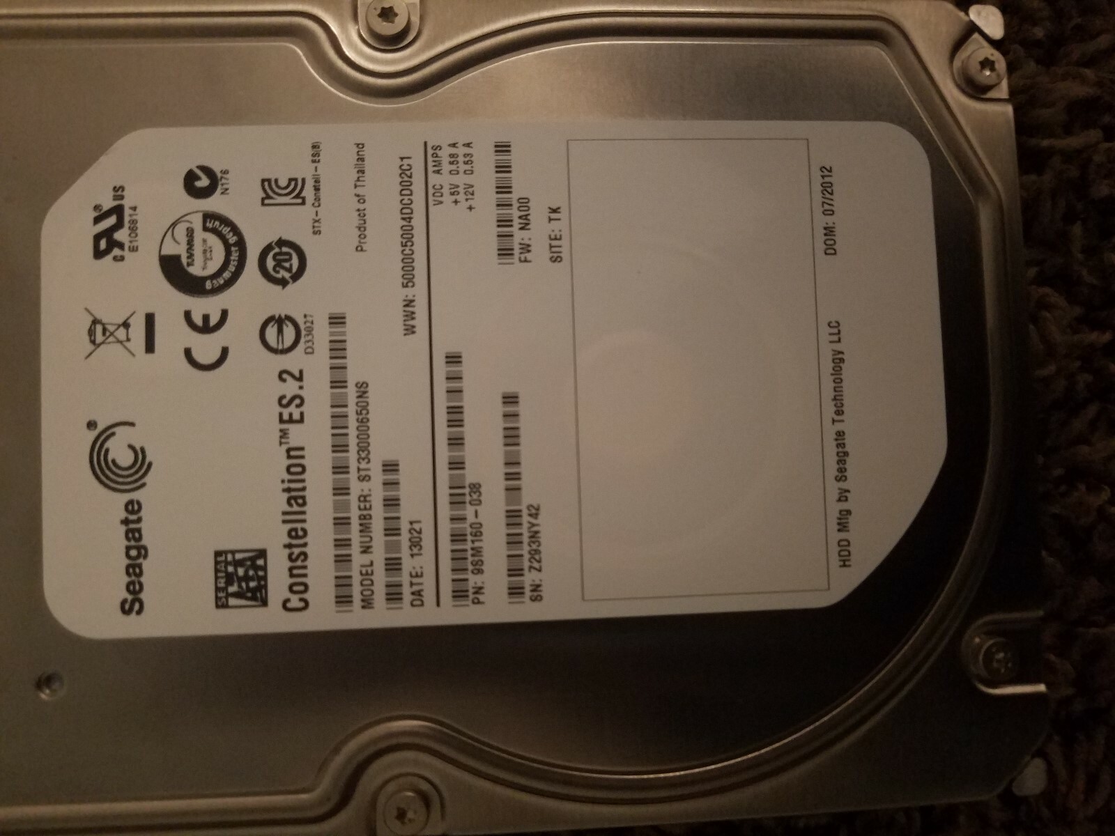 3TB, 7200RPM 64MB SATA 6Gb/s 3.5