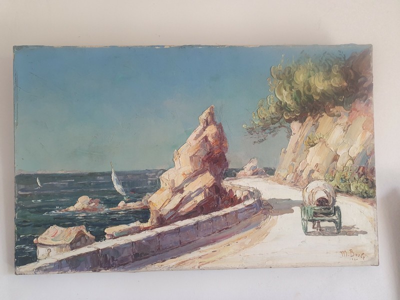Tableau De Maurice BarleÂ - Huile Sur Toile - Paysage MÃ©DiterranÃ©E