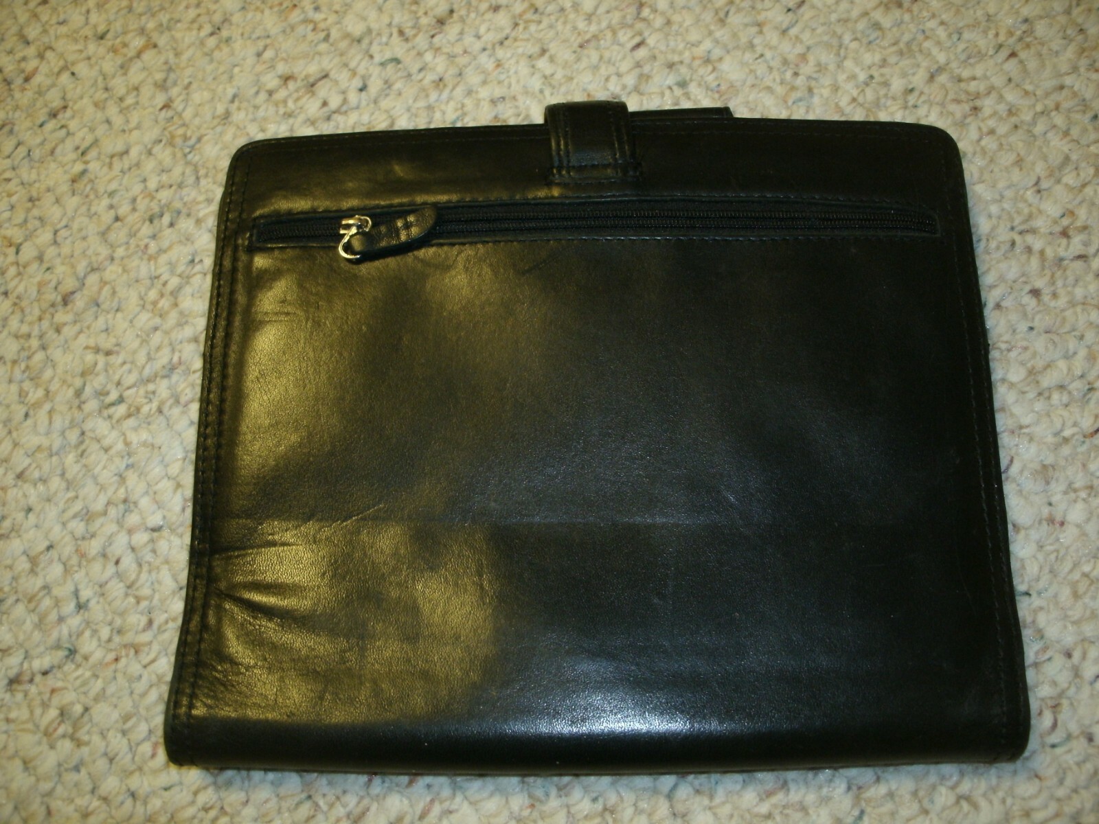 Franklin Covey Black Full-Grain Leather Classic Wire-bound Planner Binder Cover
