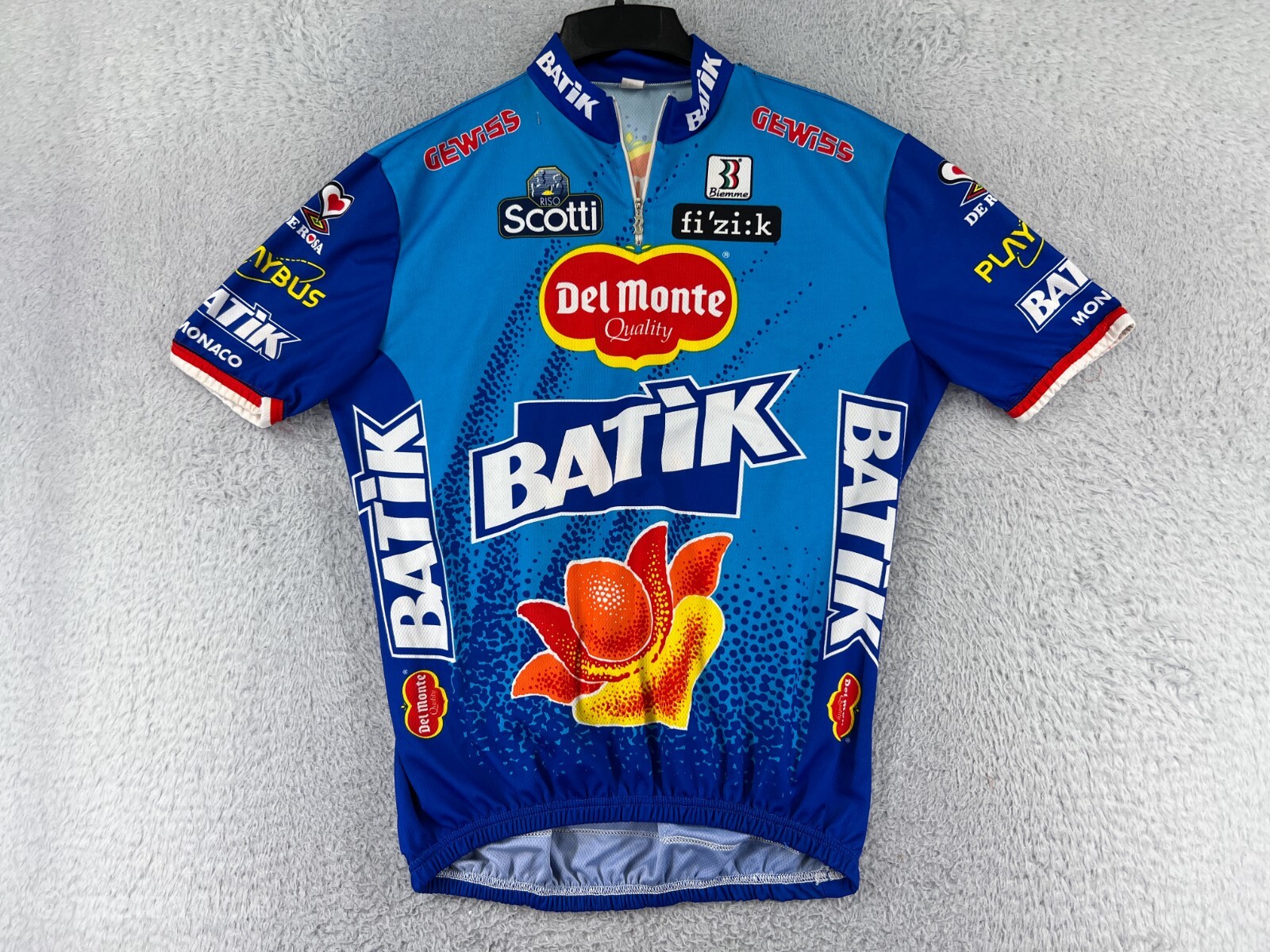Biemme Cycling Jersey Adult 6 2XL XXL Blue 1/4 Zip Made In
