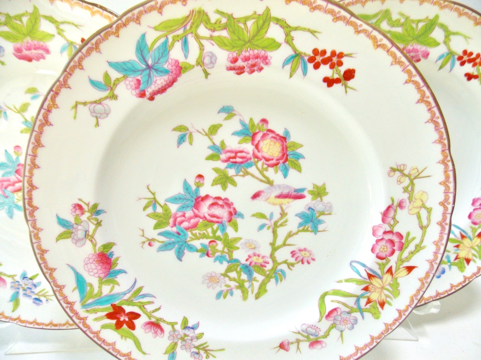 FOUR ANTIQUE VICTORIAN MINTON CUCKOO 9.5