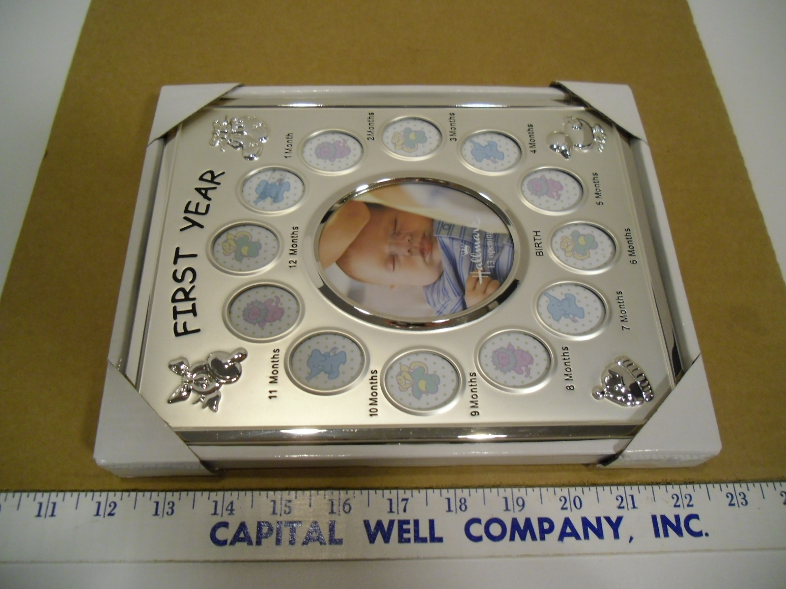 Hallmark Baby's First Year Silver Picture Photo Frame - EUC