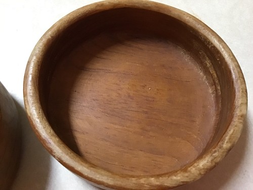 Vintage Teak Wood 2 Bowls Dolphin Salad Nut Decor Danish Mod MCM 5 3/4 X 1 3/4”