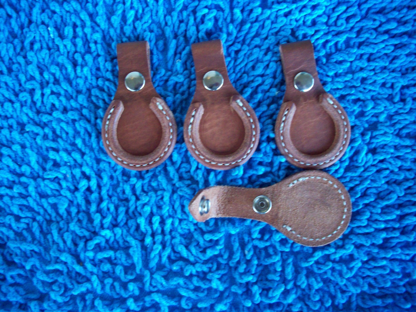 4 Leather Trapshooting Barrel rest &Shoe Protector Toe Pad. USA. Color brown/tan