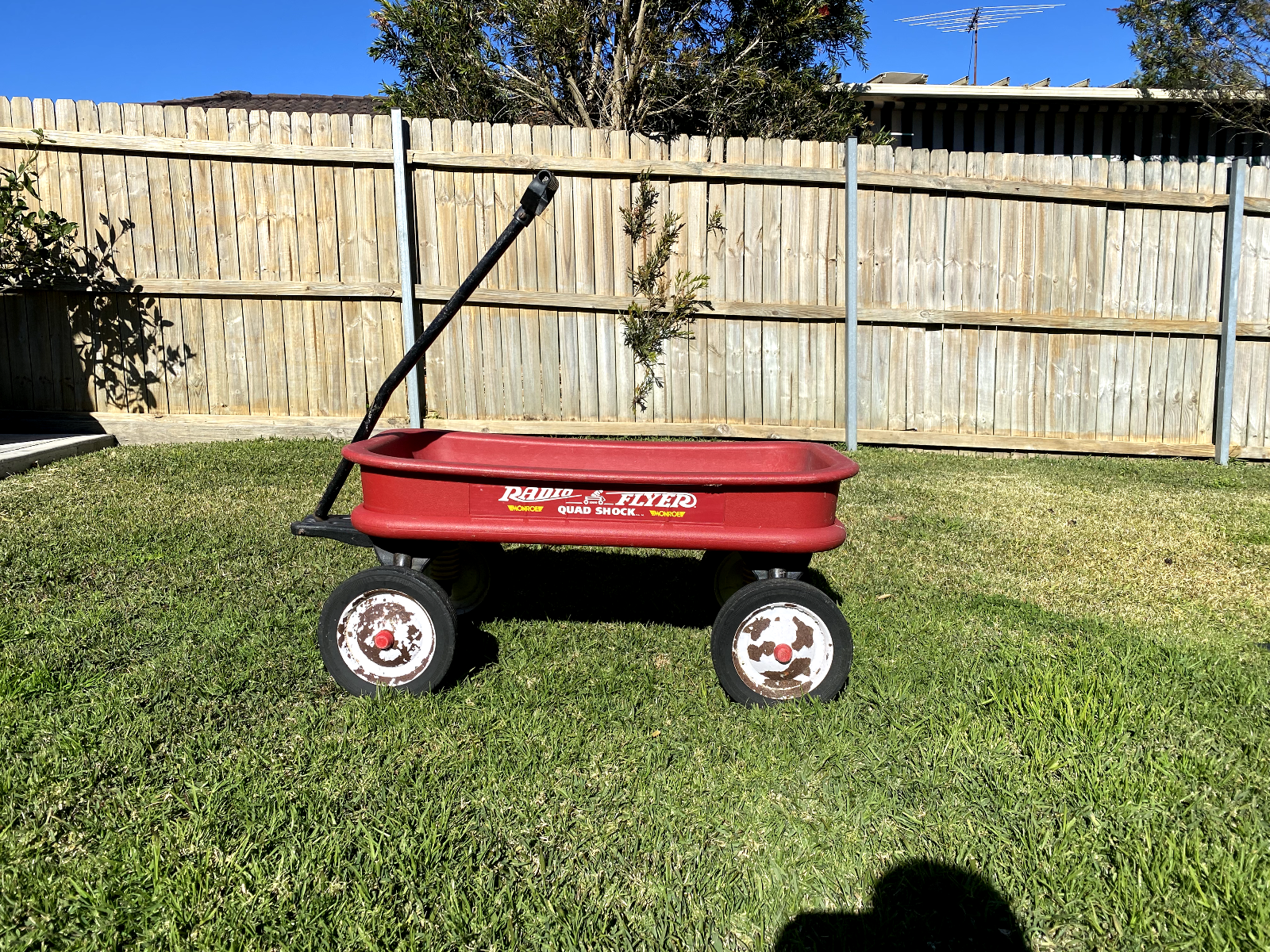 Rare Monroe “Quad Shock” Radio Flyer Red Wagon! | eBay