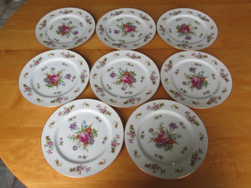 Set of 8 HARMONY HOUSE CHINA Dresdania Dinner Plates