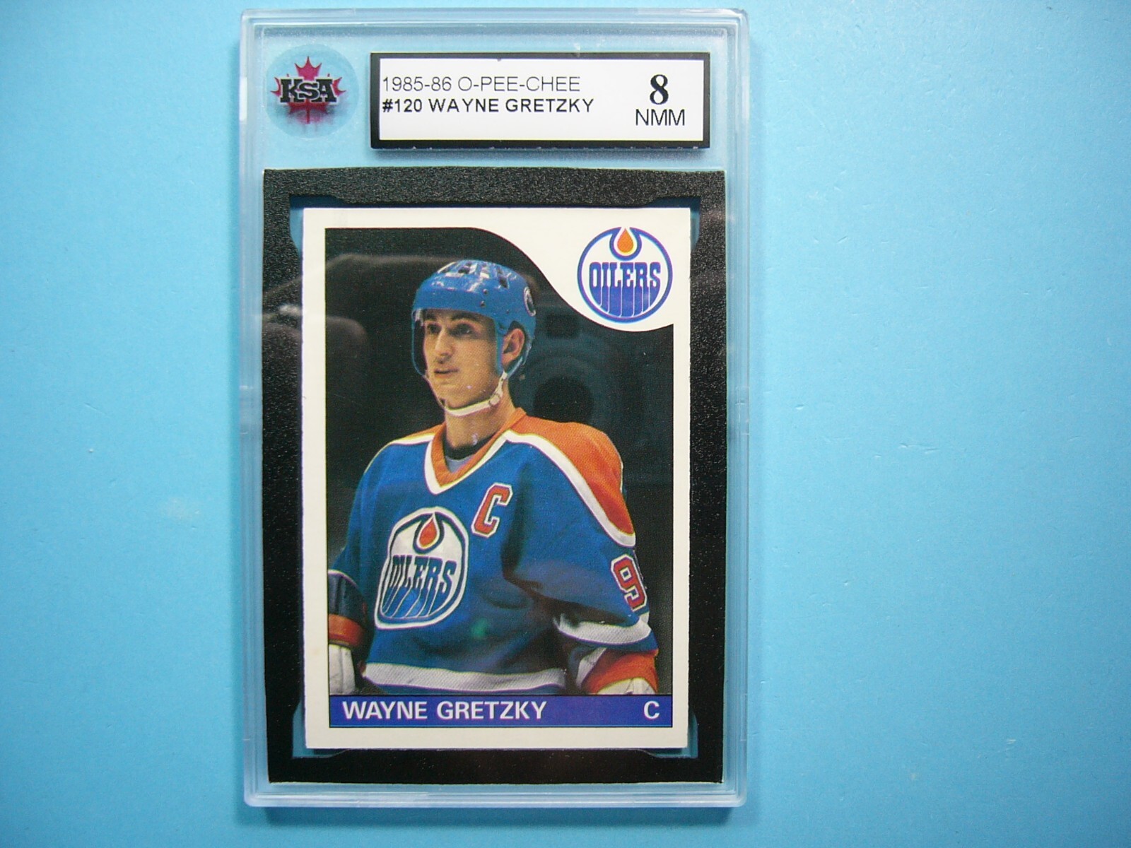 1985/86 O-PEE-CHEE NHL HOCKEY CARD #120 WAYNE GRETZKY KSA 8
