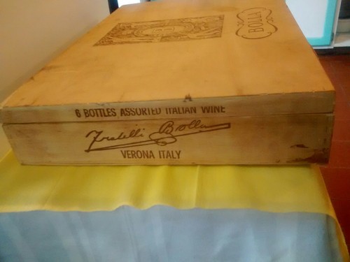 Italian Wine Verona Italy Wooden Case Held 6 Bottles