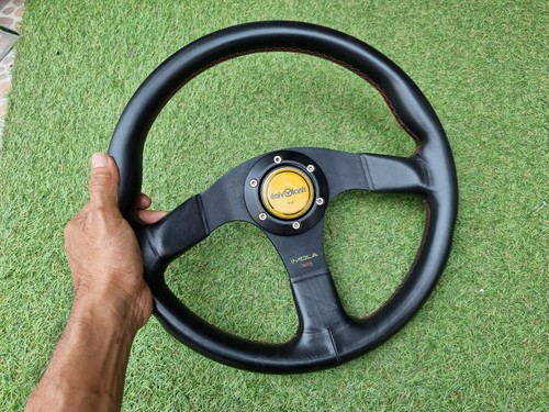 Italvolanti IMOLA R Racing Steering Wheel Leather Red Stitch Italvolanti IMOLA R Racing Steering Wheel Leather Red Stitch