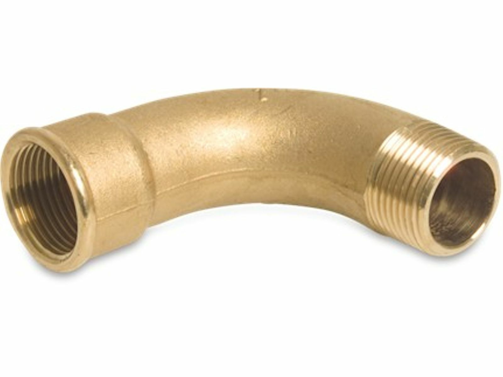 Messing-Bogen 90° lang, IG x AG - verschiedene Ausführungen