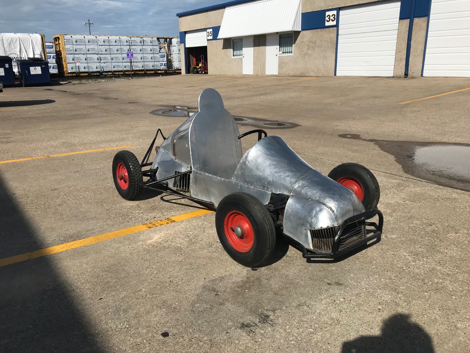 Vintage Aluminum Body Go Kart 1950 1960  Hand Made Folk Art McCulloch Racing