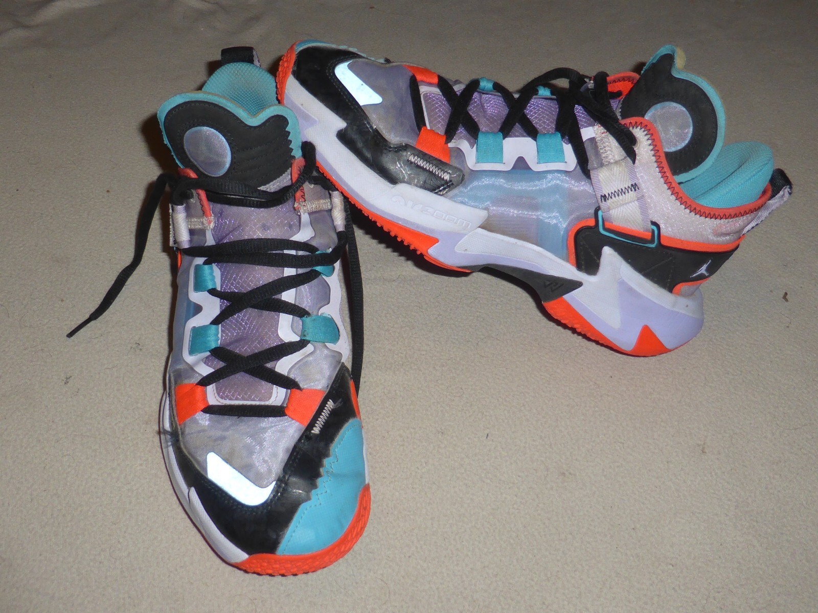 NIKE AIR JORDAN BASKETBALL SHOES WHY NOT? ZER0.5 DC3637-500 SIZE 9.5 TEAL  ORANGE | eBay