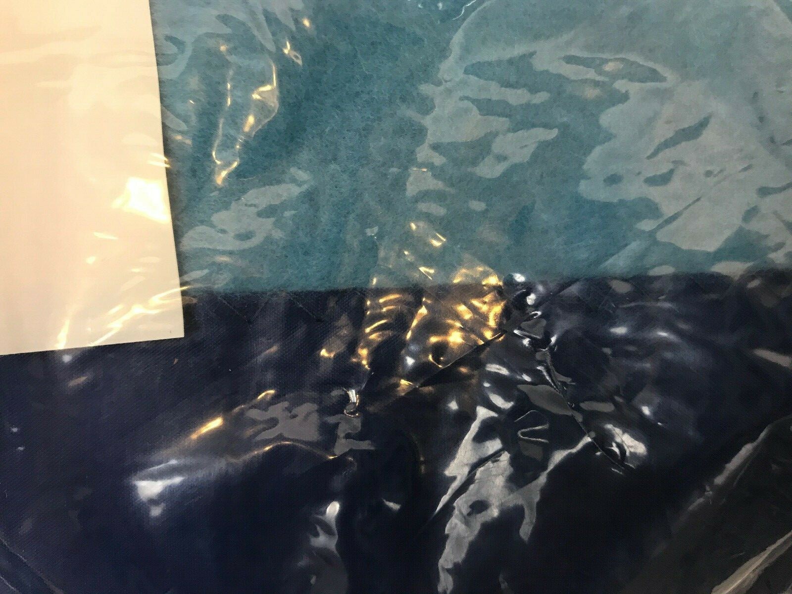 Blanket Vintage Full Twin Blue Woven Satin Binding 72