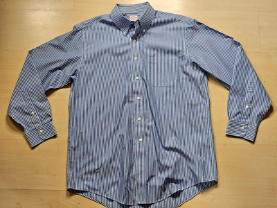 Brooks Brothers Mens 16 4/5 Reg Fit 346 Original Polo Shirt Non Iron Blue Stripe