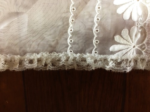 Vintage Handmade Embroidered Christening Baptism Sheer Gown