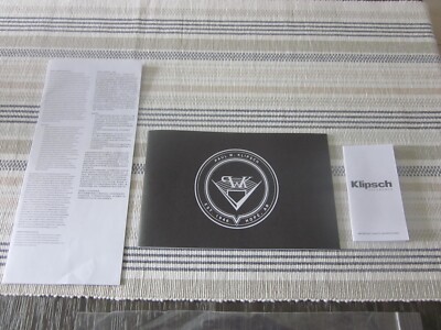 KLIPSCH REFERENCE SPEAKERS OWNER'S MANUAL . NEW .