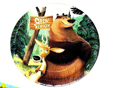 ~~OPEN SEASON ~~ 8- LUNCH PLATES 9'' DIA.    PARTY SUPPLIES   