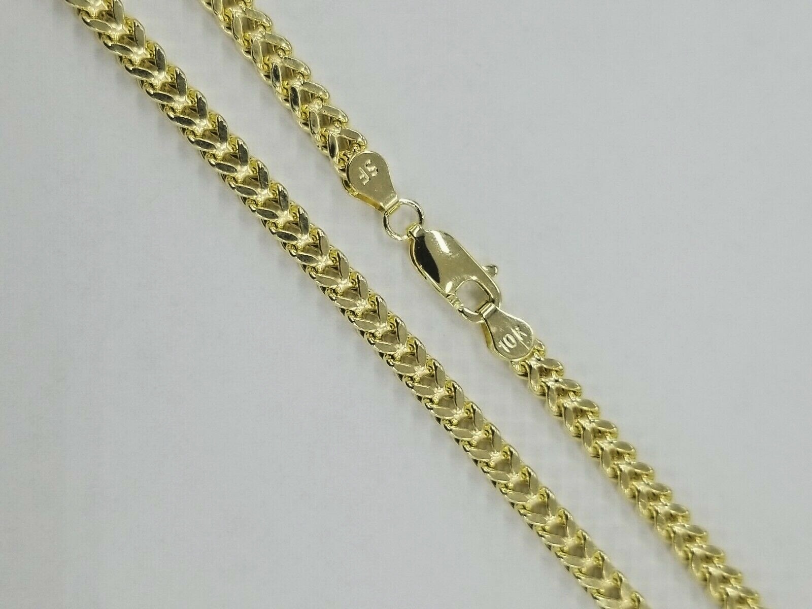 Pre-owned Captain Bling 10kt Franco Yellow Gold Necklace - Premium Diamond Cut, Brand New, Real Gold