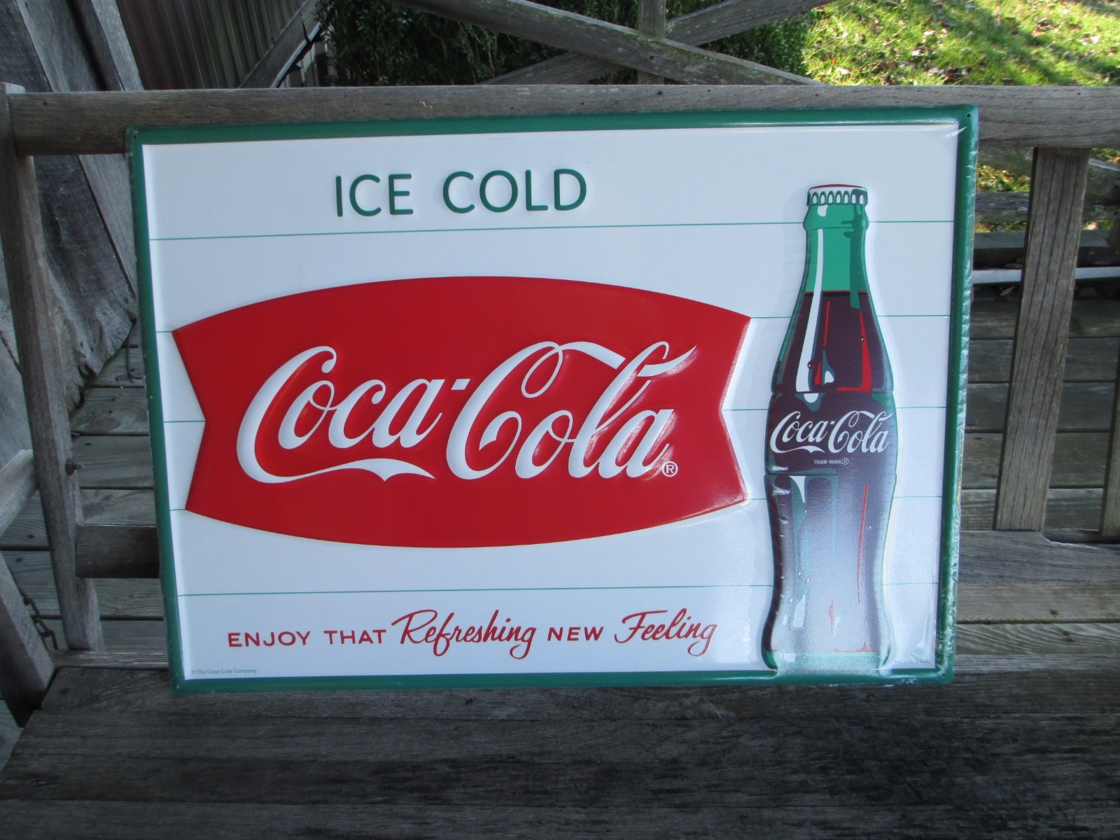 Coca-Cola アイスコールドサイン Coca-Cola Steel Sign Fishtail Ice Cold Coca-Cola Logo | eBay