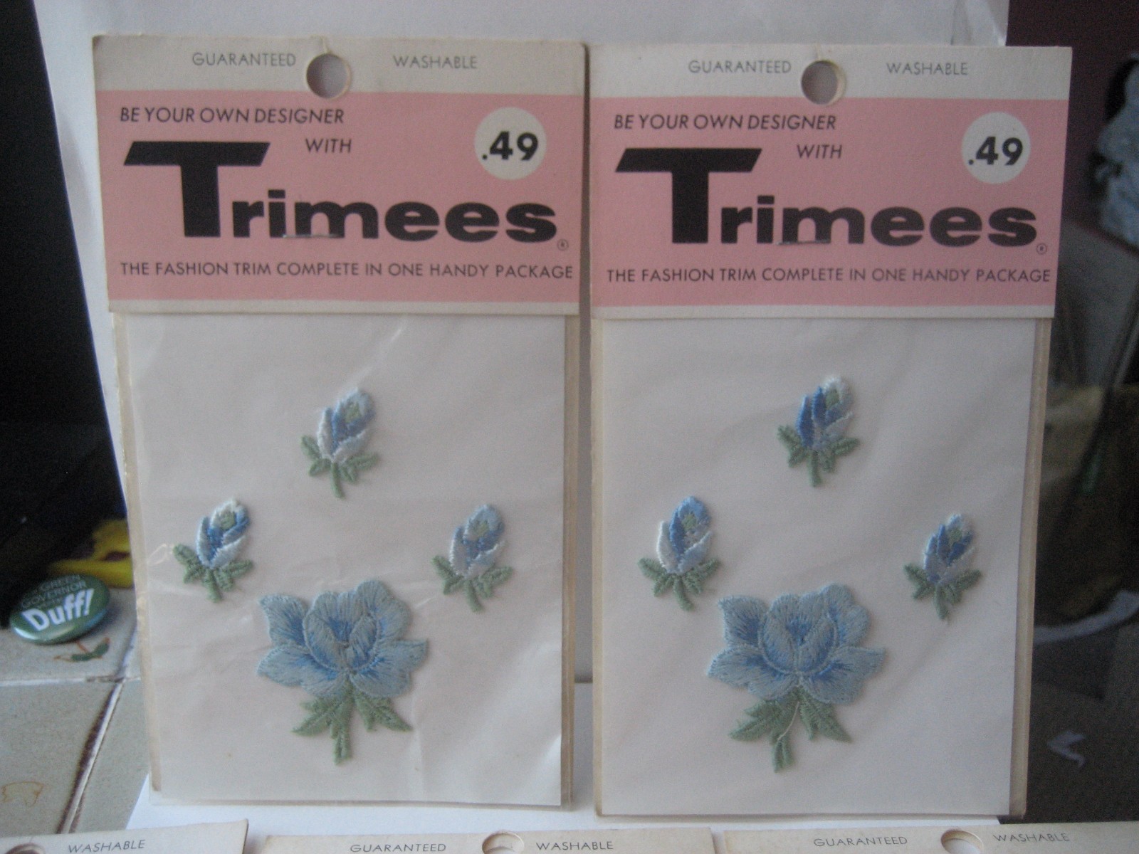 LOT-5 TRIMEES INCORPORATED 1950's EMBROIDERED APPLIQUES/NEW YORK CITY, NY/NOS