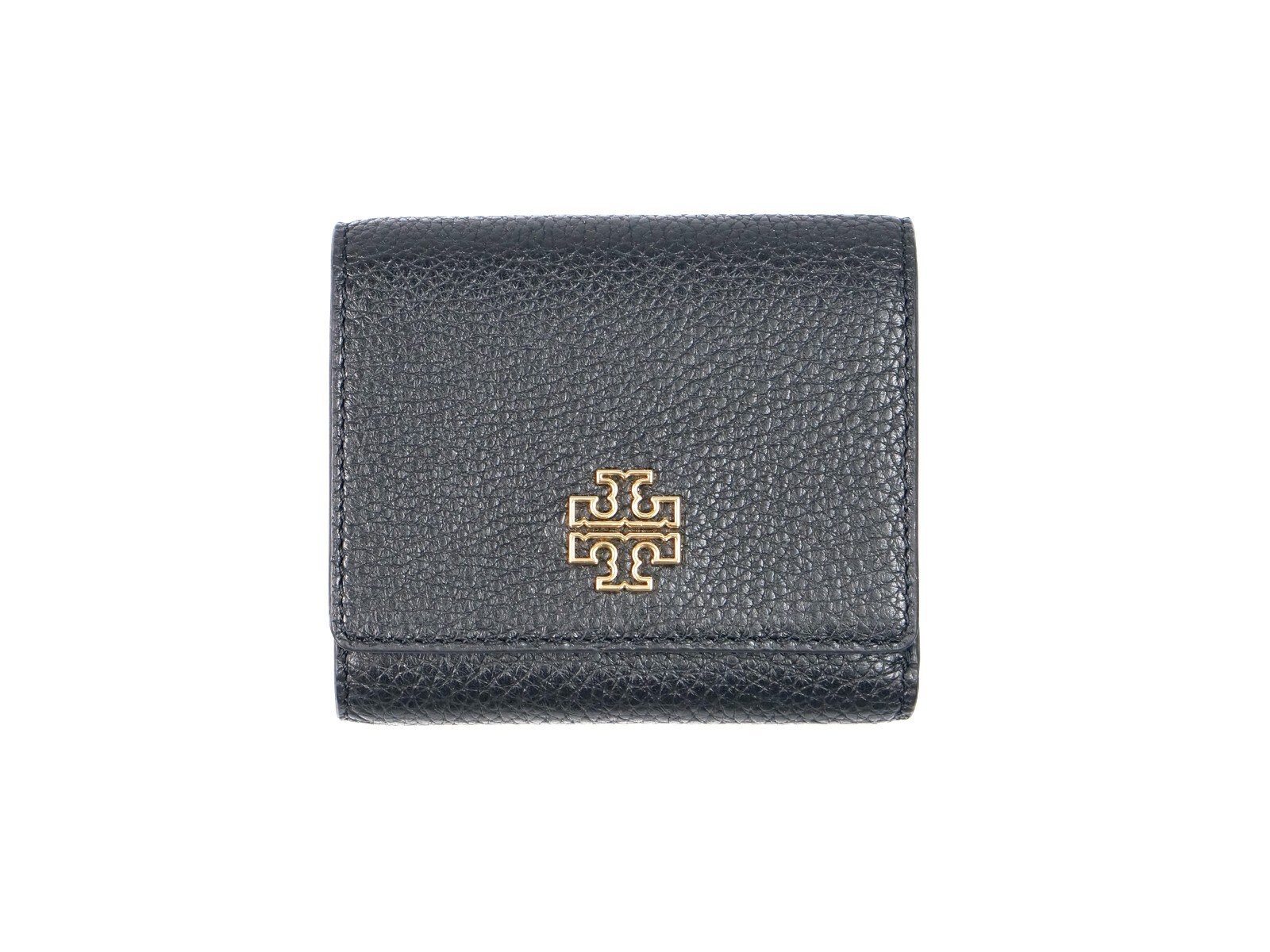 小物 Tory Burch Wallet Flower embossed Black Tory Burch Thea Black Pebbled Leather Continental Wallet