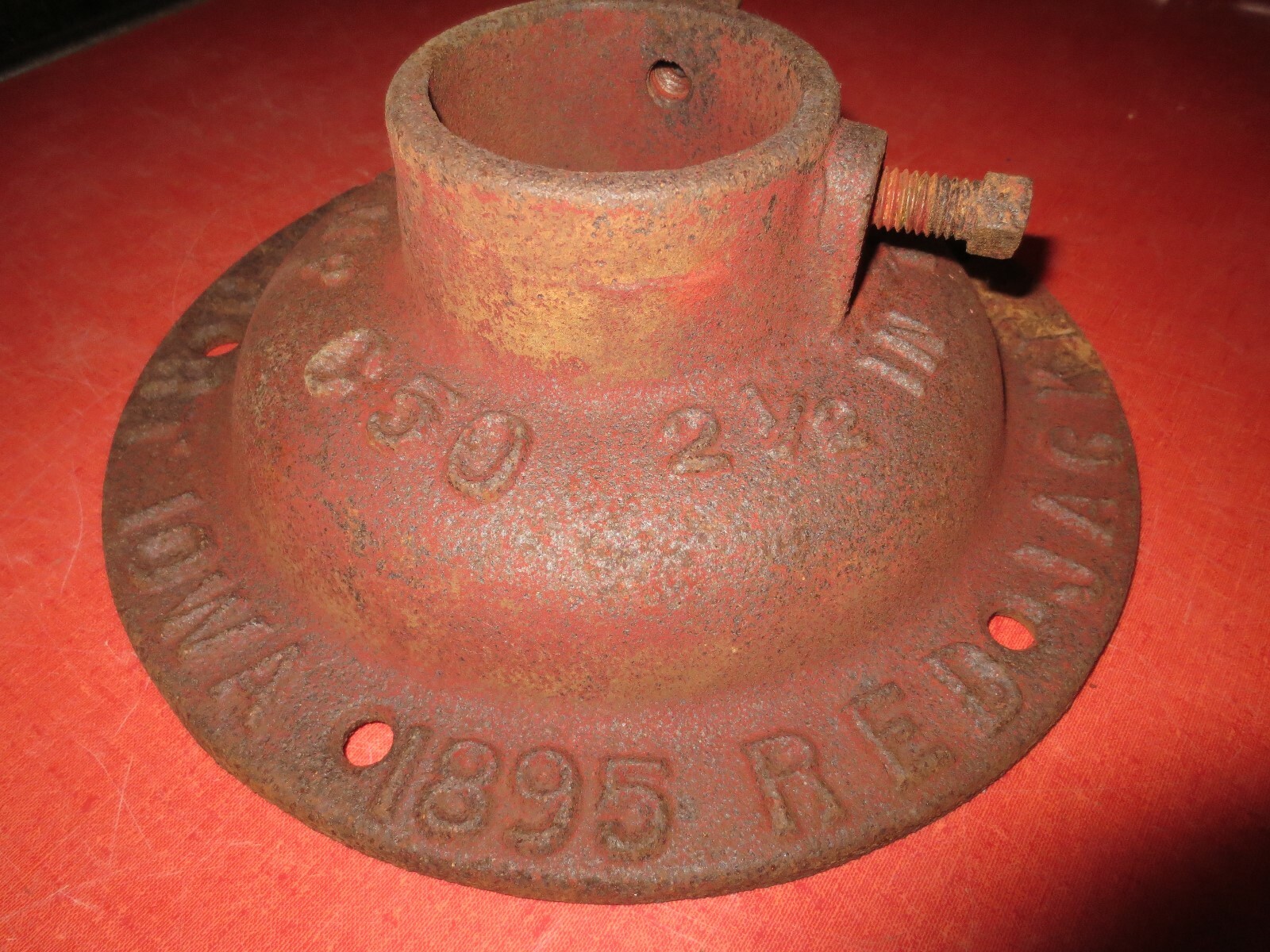 Antique Red Jacket Windmill Hand Pump Base RNOS Cast Iron Water Well Tubular Vtg