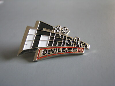 DeVILBISS FINISHLINE WHITE VERSION LOGO NASCAR RACING HAT PIN
