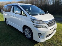 2012 TOYOTA VELLFIRE, WHITE, 2.4ltr. 7 Seater, Twin Sun roofs, Full Leather