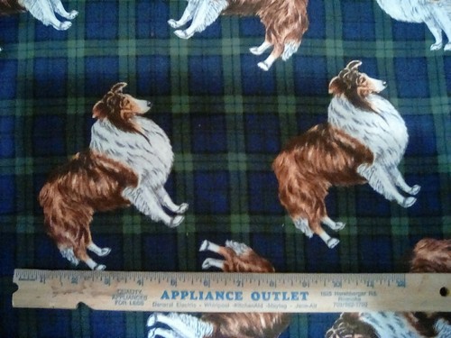 C.S. Shamash & Sons P#7516 Blackwatch Plaid Navy Green Collie Dogs 14