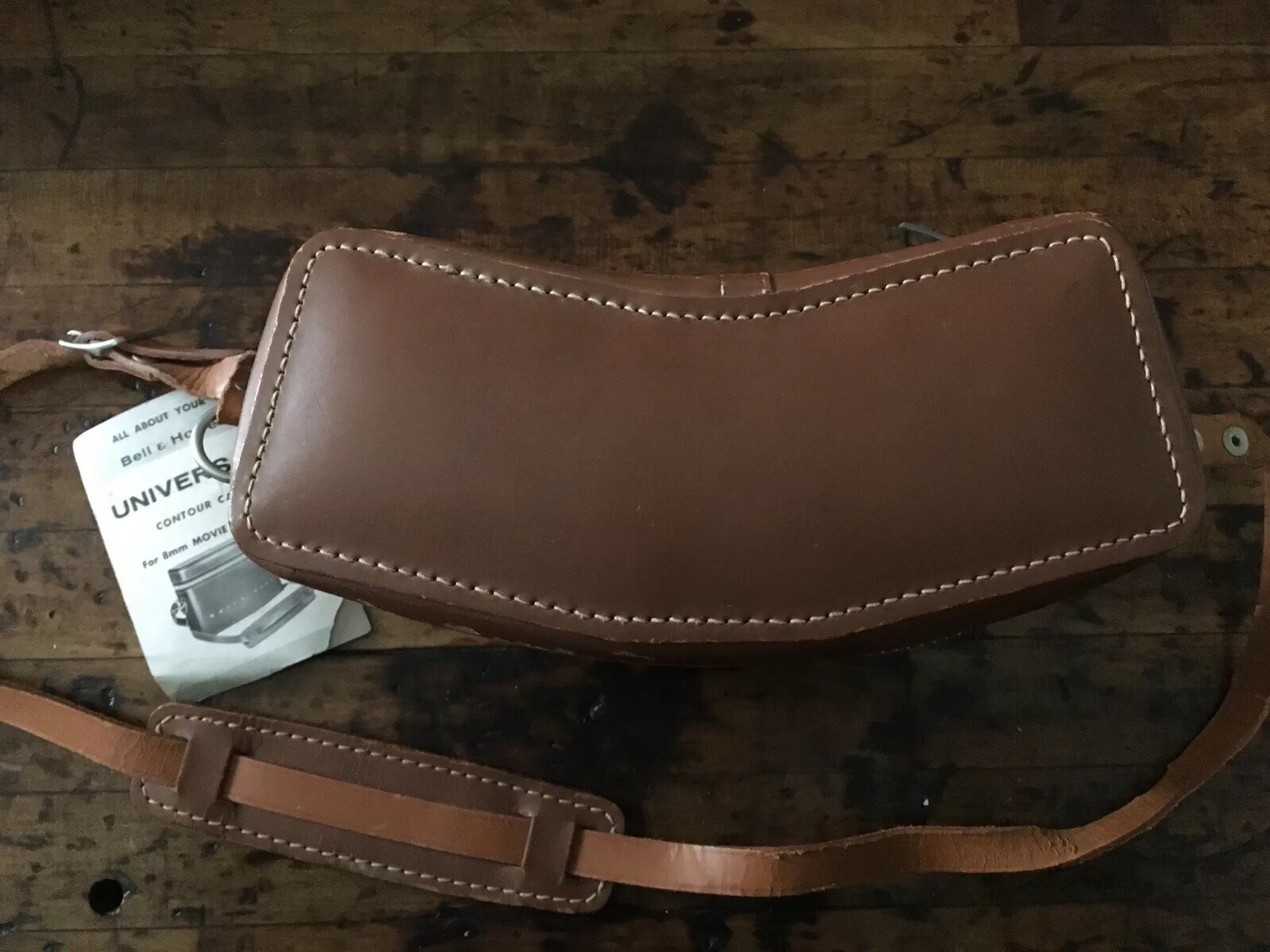 Vintage Leather Camera Bag Bell & Howell Universal Camera Bag Top Grain Cowhide