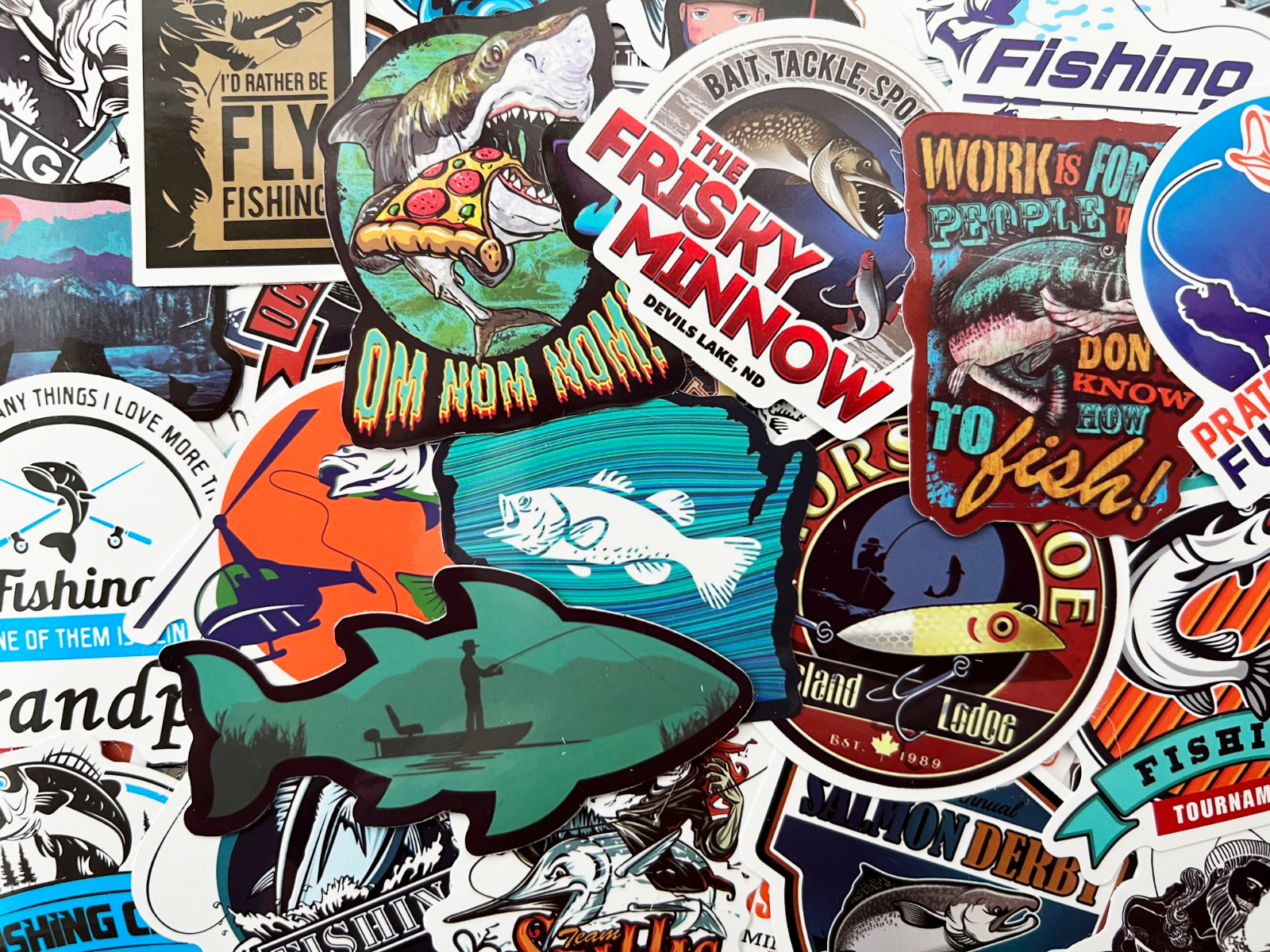 100 Fish Fishing Stickers Pack For Tackle Box Fishermen  Dads Car Boat