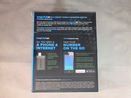 MagicJack Go Digital Phone Calling Service VoIP Adapter