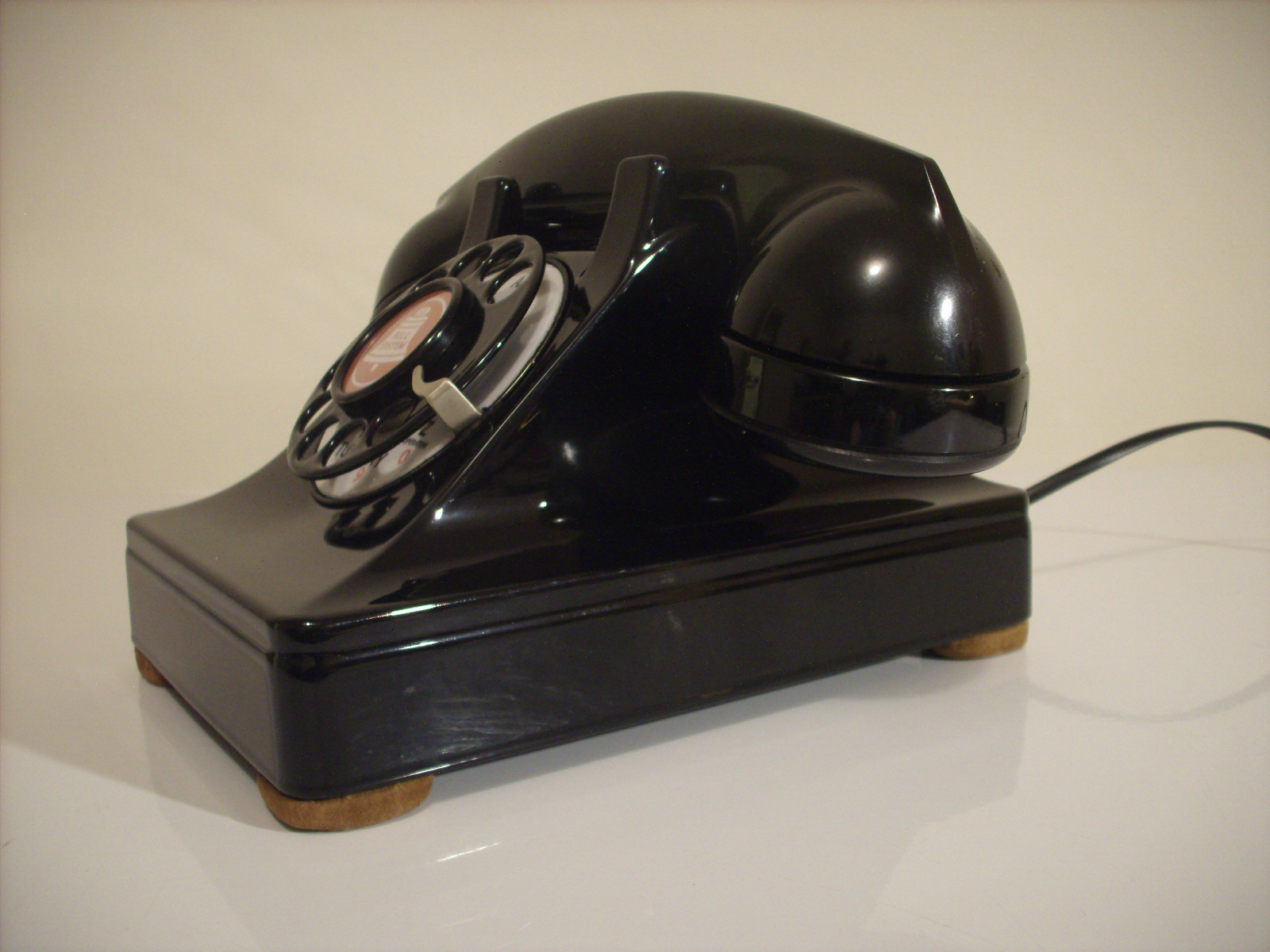 Vintage 1940's Metal Body Western Electric 302 Rotary Phone, Cloth Handset Cord