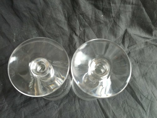 Pair of Contemporary Georgian-Style Cut Crystal Glass Goblets