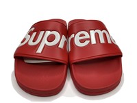 supreme red flip flops