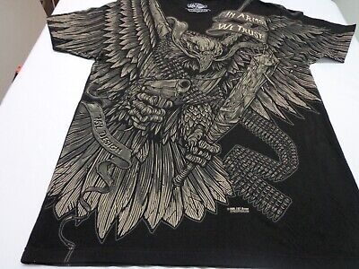7.62 Design In Arms We Trust Graphic T-Shirt  Patriots Men of Arms Eagle  LARGE