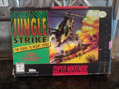 JUNGLE STRIKE Super Nintendo SNES Game Original ELECTRONIC ARTS Collector *BOX*