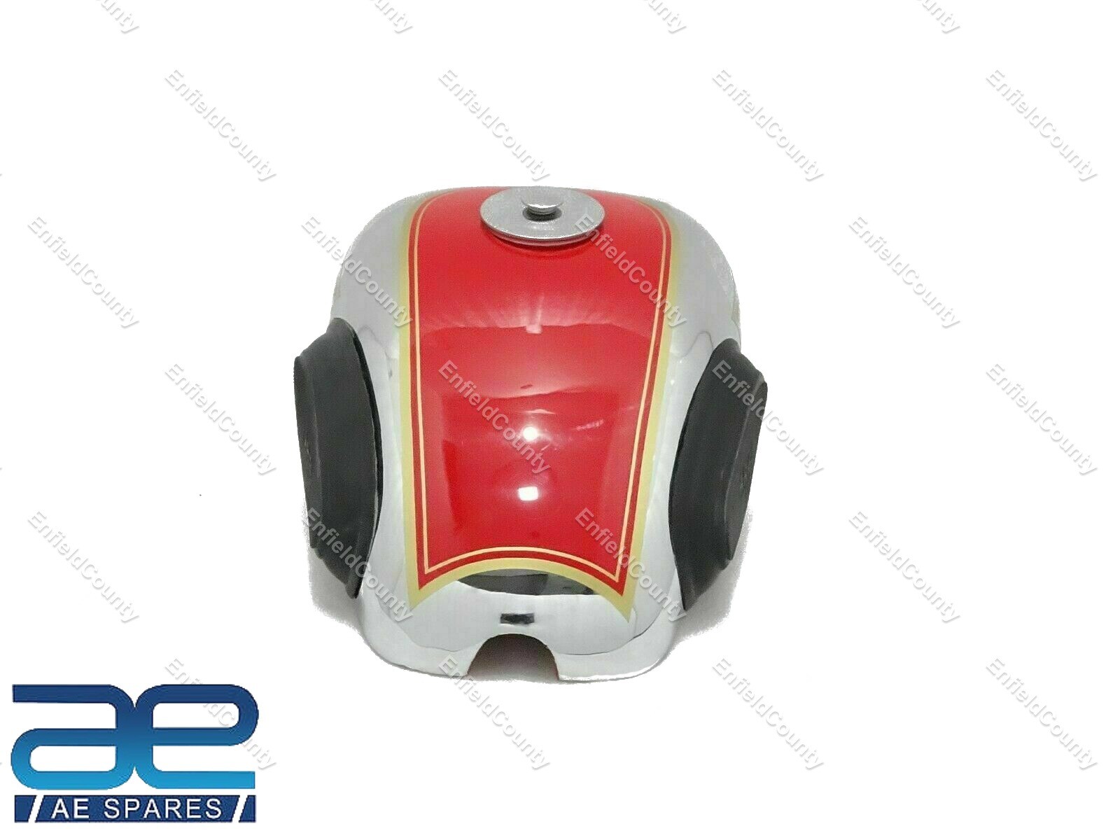 For Ariel 350cc Chrome & Red Painted Petrol Fuel Tank With Cap & Tank Knee Pad 