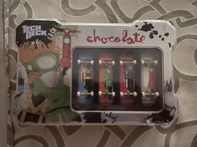Tech Deck Chocolate Skateboards Made By Spin Master  4 Boards  Tin Case New!!!!