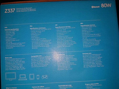 Logitech Z337 Bluetooth Wireless Speaker System 80W subwoofer satellite + New