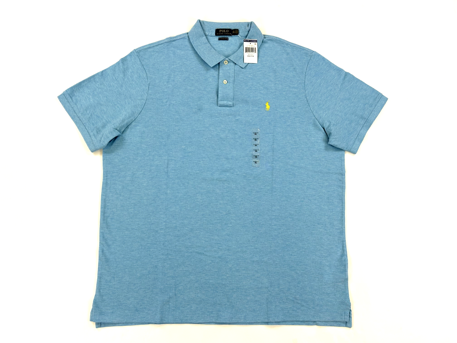 Однотонная рубашка-поло Polo Ralph Lauren классического покроя - Светло-голубая (желтая) - Размер: XXL