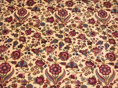 Persian Rug Mood Hand Knotted Ivory Reds Wool Fine Oriental Carpet 10 x 14
