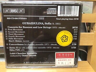 Concerto for Bassoon & Low Strings by Gubaidulina / Vanska / Ahmas / Palli (CD,