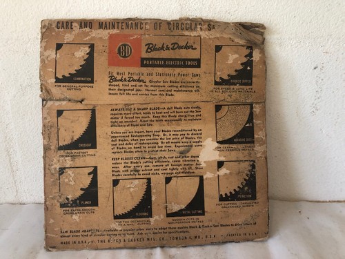 VINTAGE PAIR OF BLACK & DECKER 8 1/4 &8“KRO-BIDE CIRCULAR SAW BLADE U-1800 USED