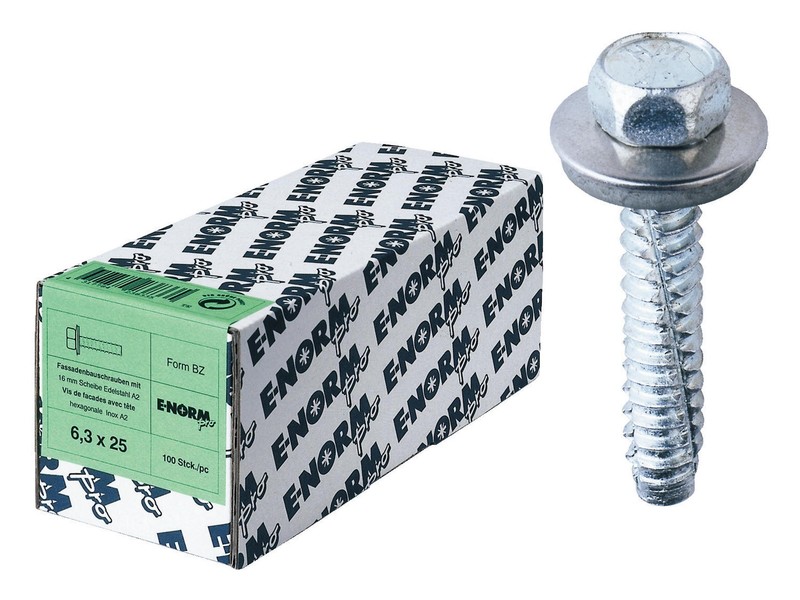 E-Normpro Fassadenschraube Edelstahl A2 Bz 6,3 X 45 Mm Dichtscheibe... 100 StÃ¼Ck